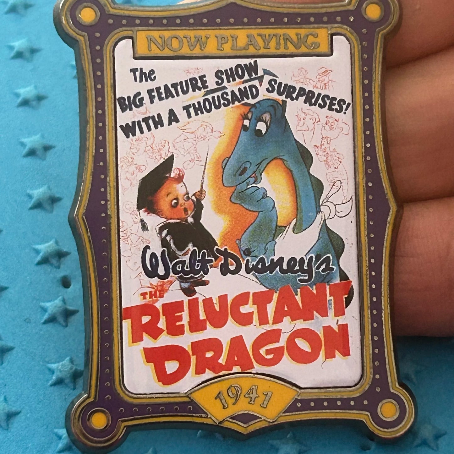2001 - Reluctant Dragon - Movie Poster - Disney Pin
