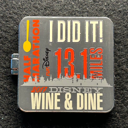 2017 - Mickey Mouse - 13.1 Miles - runDisney - Hinge - LR - Wine and Dine - Disney Pin