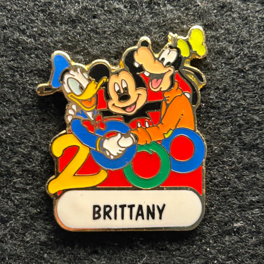 2000 - Brittany - Name Pin - Mickey, Donald and Goofy - Disney Pin