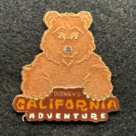 2001 - Bear - Disneys California Adventure - DLR - Fuzzy, Multi Textured - Disney Pin
