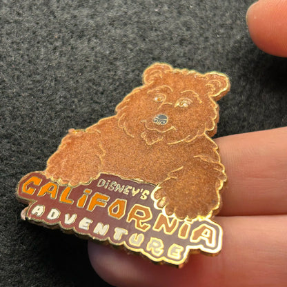 2001 - Bear - Disneys California Adventure - DLR - Fuzzy, Multi Textured - Disney Pin