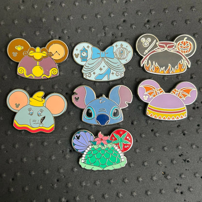 FULL SET - 2024 - Mickey Ears - Hidden Disney - 7 Pins