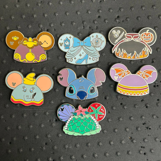 FULL SET - 2024 - Mickey Ears - Hidden Disney - 7 Pins