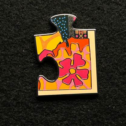 2023 - Animal Kingdom - Puzzle Piece - Pink Flower - Disney Pin