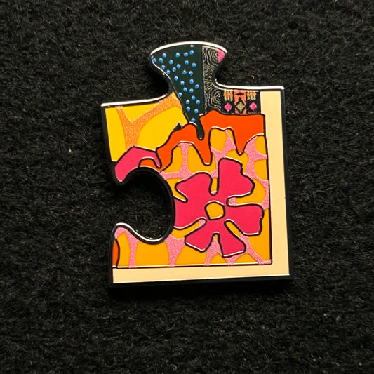 2023 - Animal Kingdom - Puzzle Piece - Pink Flower - Disney Pin
