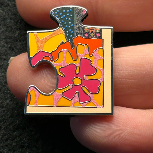 2023 - Animal Kingdom - Puzzle Piece - Pink Flower - Disney Pin