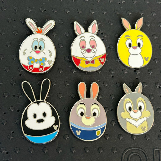 FULL SET - 2020 - Rabbits - Hidden Disney Series - Rabbit, Judy Hops, White Rabbit, Oswald, Zootopia, Thumper and Roger Rabbit - Pins