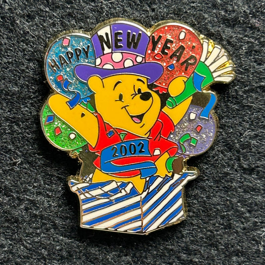 2002 - Winnie The Pooh Happy New Year - Disney Pin