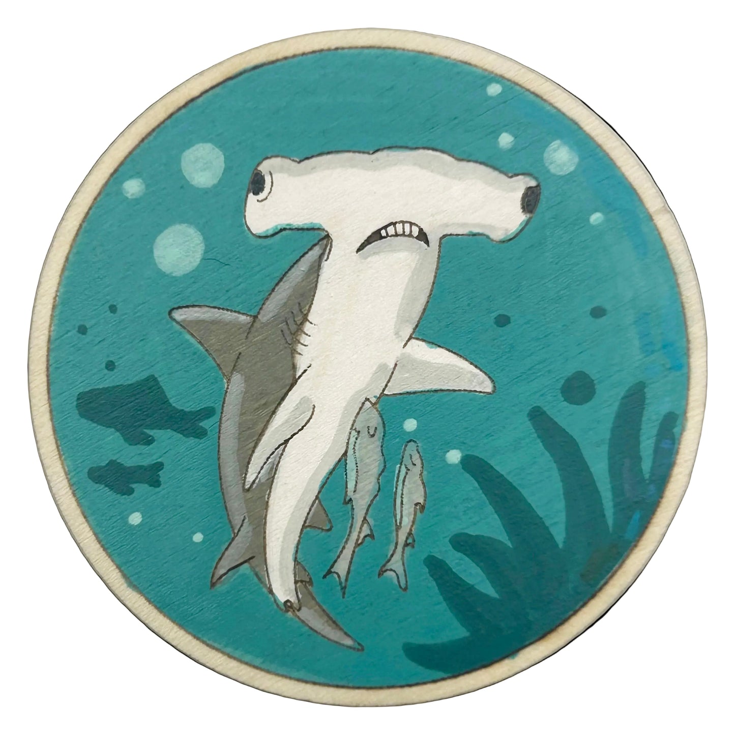 Hammerhead Shark - Wooden Lapel Pin & Magnet