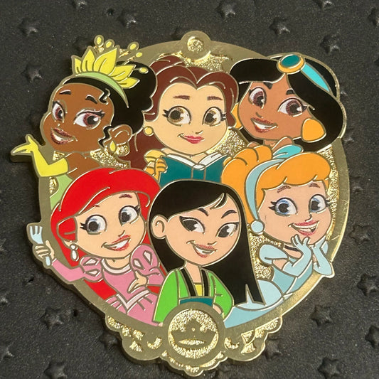 2024 - Baby Princesses - Mulan, Cinderella, Ariel, Tiana, Belle, and Jasmine - Disney Pin