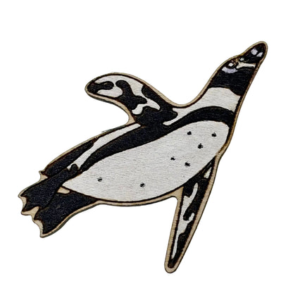 African Penguin - Wooden Lapel Pin & Magnet