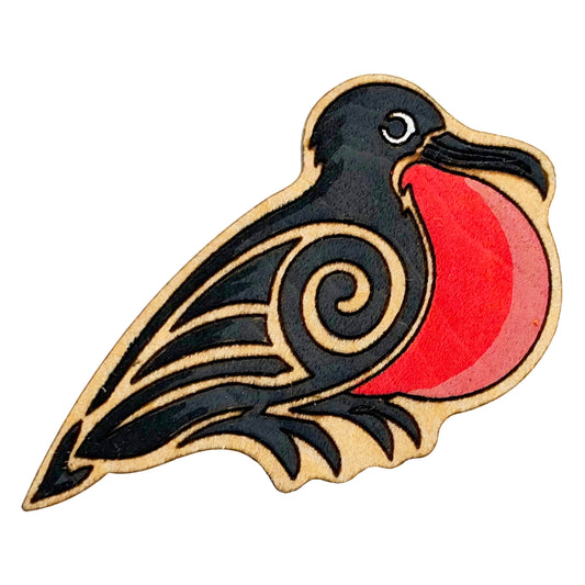 Magnificent Frigate Bird - Wooden Lapel Pin & Magnet