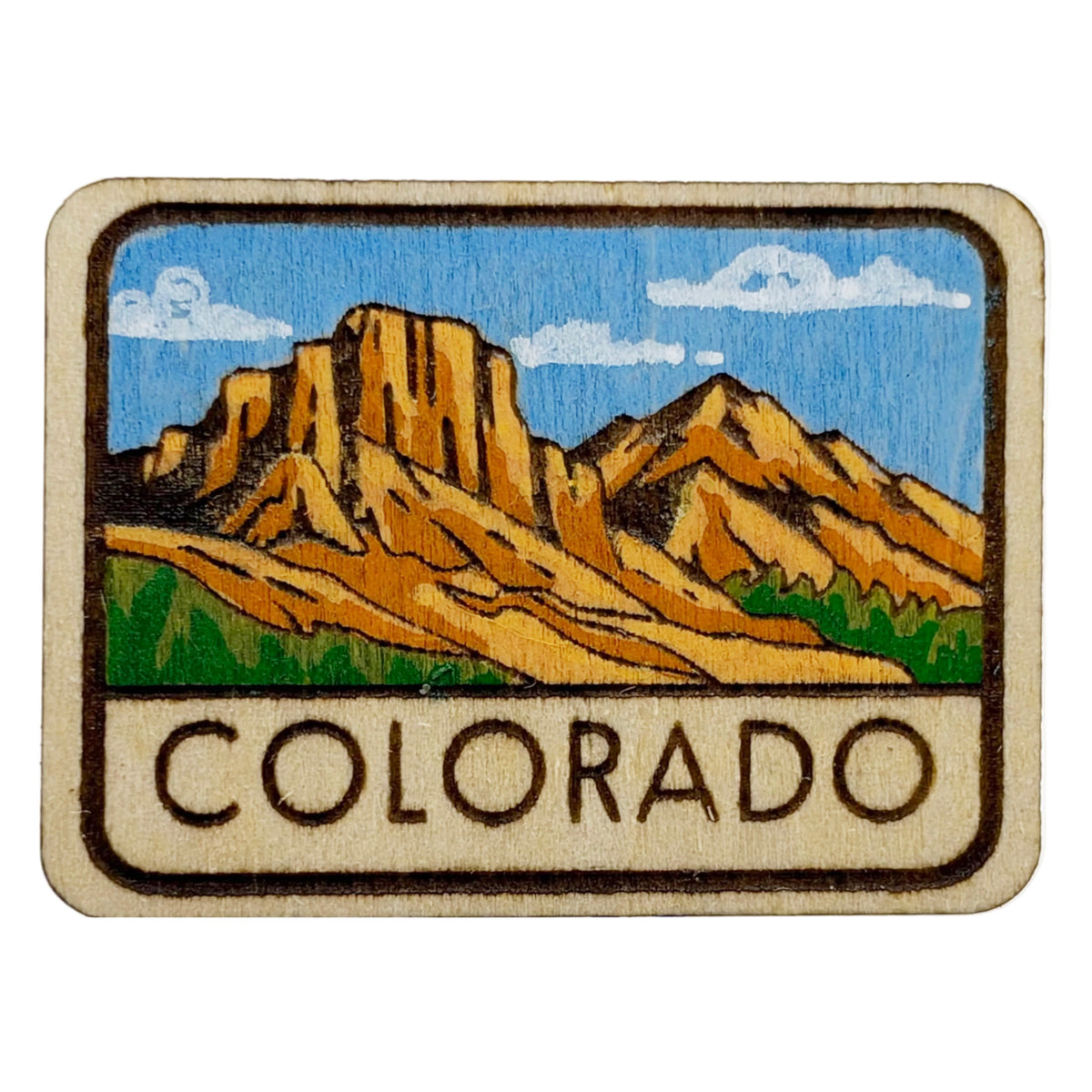 Colorado State - Desert Varnish - Wooden Lapel Pin & Magnet