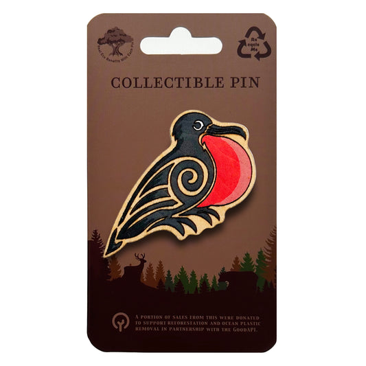 Magnificent Frigate Bird - Wooden Lapel Pin & Magnet