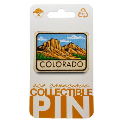 Colorado State - Desert Varnish - Wooden Lapel Pin & Magnet
