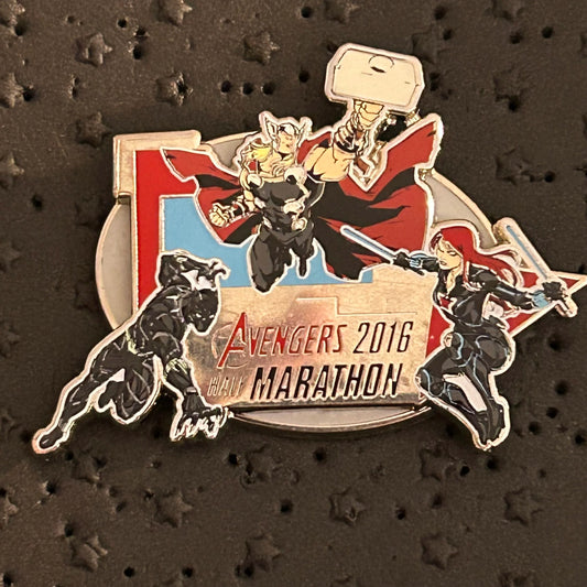 2016 - Thor, Black Panther, & Black Widow - Avengers - 10k runDisney- LR - Disney Pin