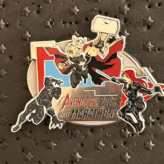 2016 - Thor, Black Panther, & Black Widow - Avengers - 10k runDisney- LR - Disney Pin
