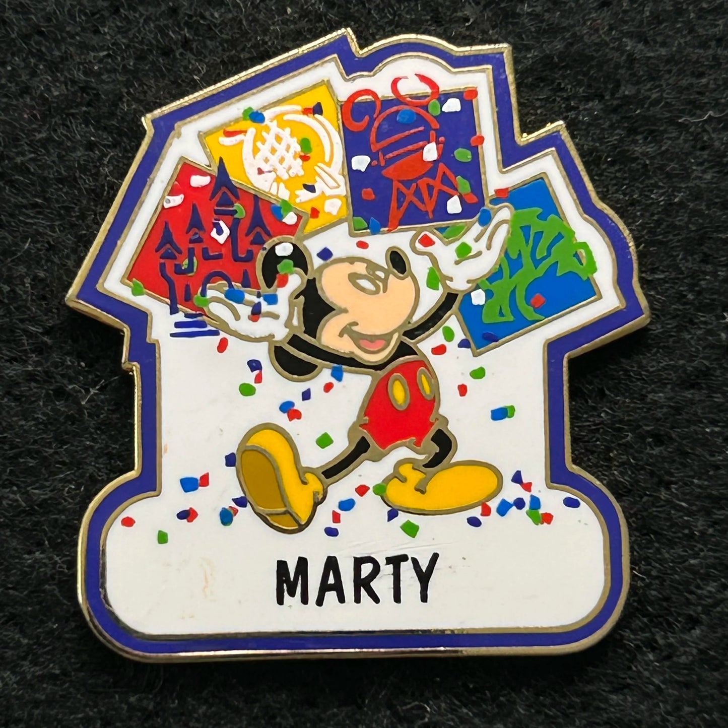 Marty - Name Pin - Mickey Mouse - 4 Parks - Disney Pin