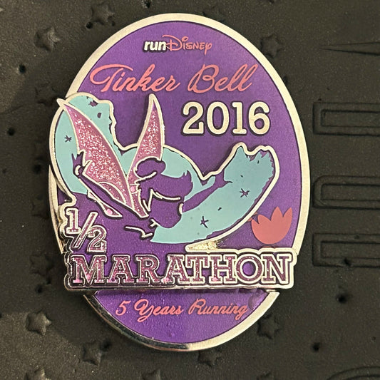 2016 - Tinker Bell - runDisney- 1/2 Marathon - LR - Disney Pin