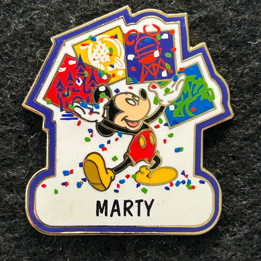 Marty - Name Pin - Mickey Mouse - 4 Parks - Disney Pin