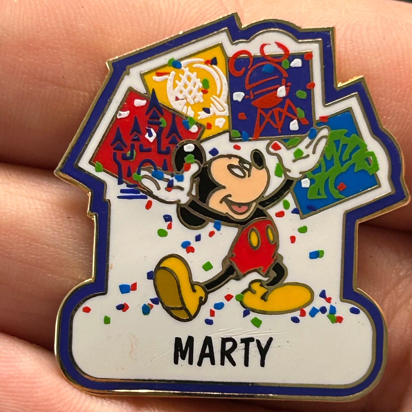 Marty - Name Pin - Mickey Mouse - 4 Parks - Disney Pin
