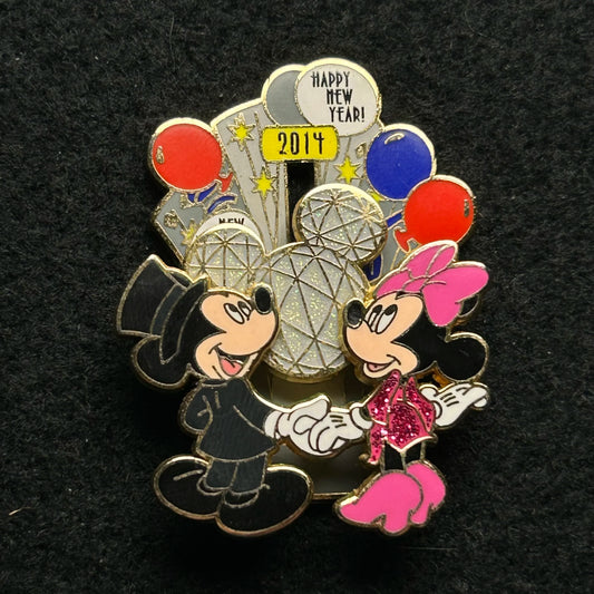 2013 - Mickey and Minnie - New Years - EPCOT Ball - Slider - LE 4,000 - Disney Pin