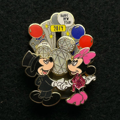 2013 - Mickey and Minnie - New Years - EPCOT Ball - Slider - LE 4,000 - Disney Pin