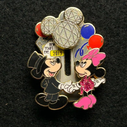 2013 - Mickey and Minnie - New Years - EPCOT Ball - Slider - LE 4,000 - Disney Pin