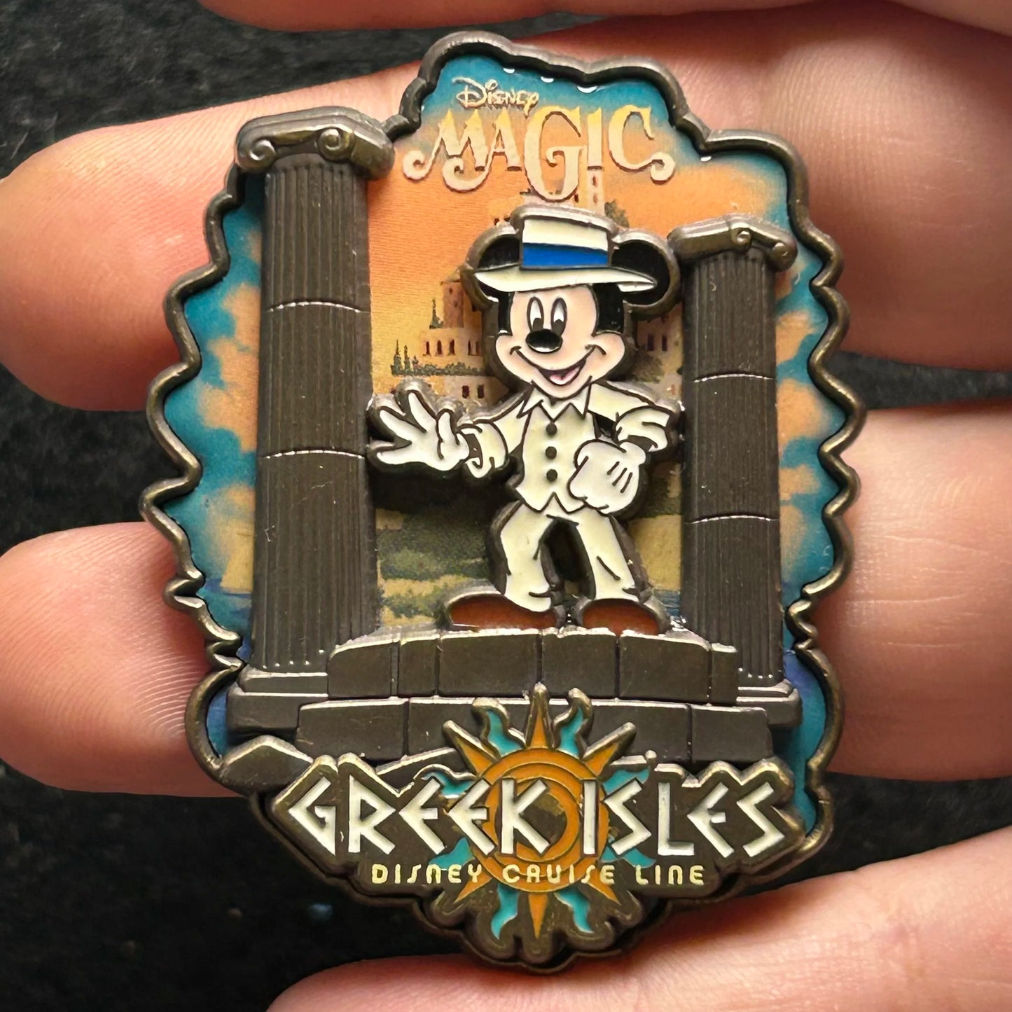 2014 - Mickey Mouse - Greek Isles - DCL - Magic - LE 1,500 - Disney Pin on Pin