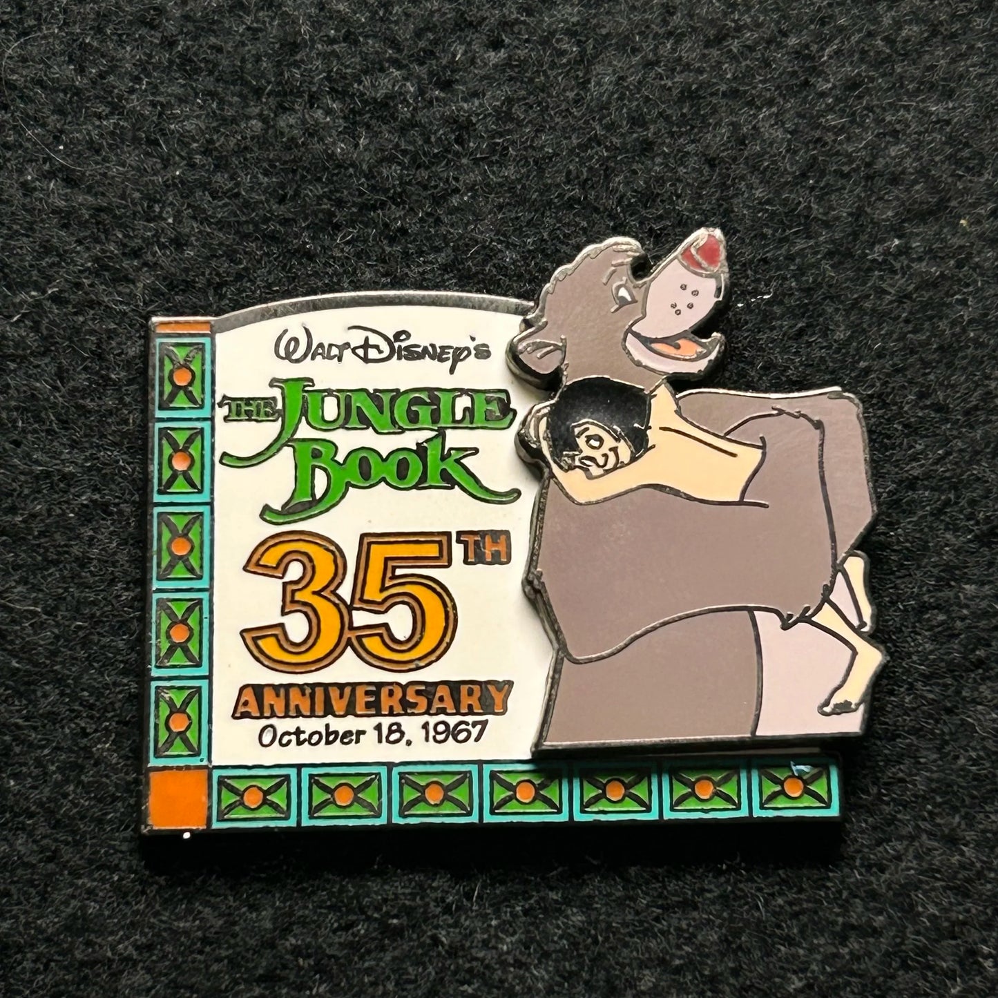 2002 - Baloo and Mowgli - Jungle Book - 35th Anniversary - LE 5,000 - Disney Pin