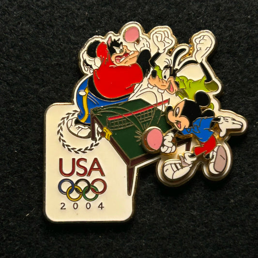 2004 - Mickey, Goofy, and Pete - Ping Pong - Olympics - USA - LE 1,000 - Disney Pin