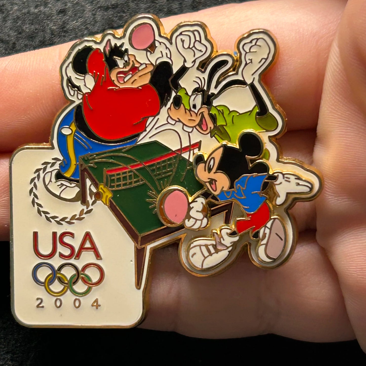 2004 - Mickey, Goofy, and Pete - Ping Pong - Olympics - USA - LE 1,000 - Disney Pin