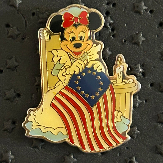 1989 - Minnie Mouse as Betsy Ross - Sewing American Flag - Kodak - Disney Pin