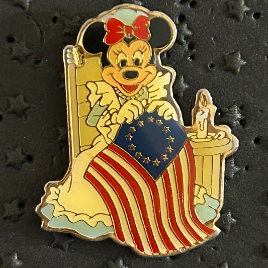 1989 - Minnie Mouse as Betsy Ross - Sewing American Flag - Kodak - Disney Pin