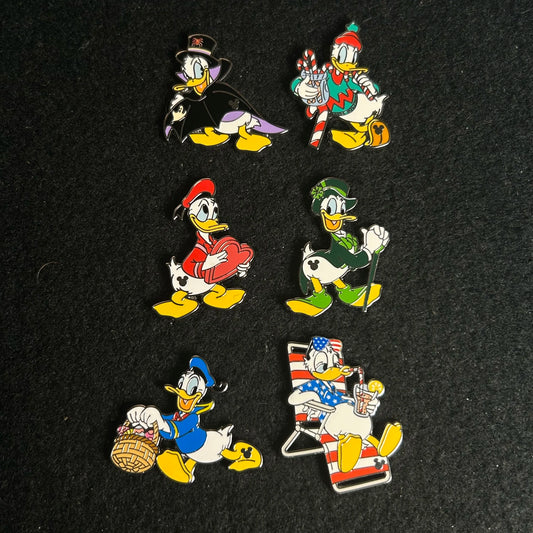 FULL SET - 2025 - Donald Duck - Hidden Disney - Holiday Series - 6 Pins