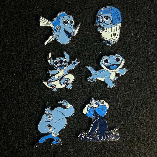 FULL SET - 2025 - Blue Series - Walt Disney World Resort - Hidden Disney - 6 Pins