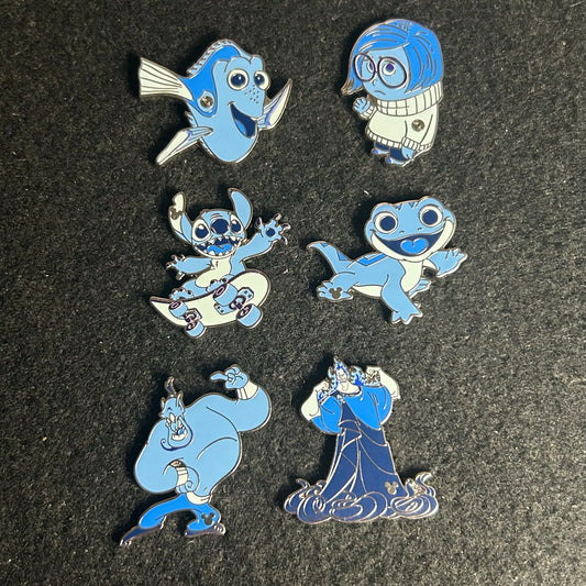 FULL SET - 2025 - Blue Series - Walt Disney World Resort - Hidden Disney - 6 Pins