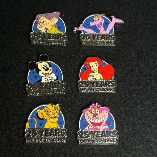 FULL SET - 2025 - 25 Years Of Pin Trading - WDW - HD - 6 Pins