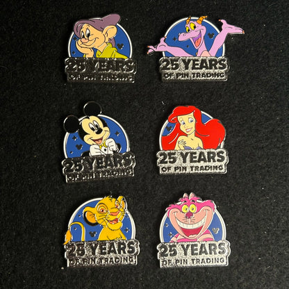 FULL SET - 2025 - 25 Years Of Pin Trading - WDW - HD - 6 Pins