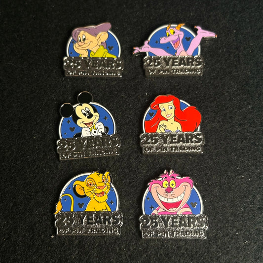 FULL SET - 2025 - 25 Years Of Pin Trading - WDW - HD - 6 Pins