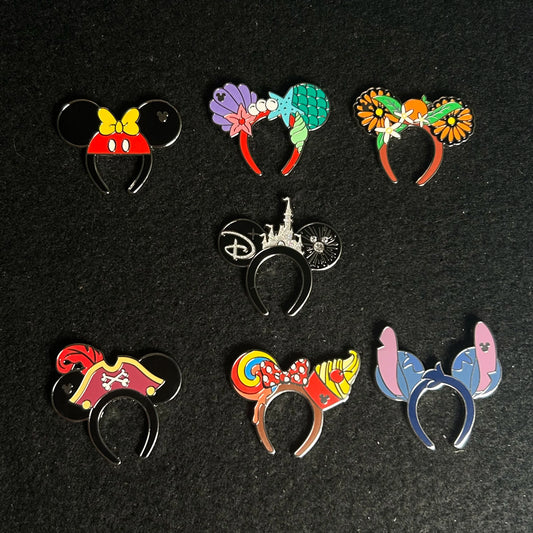 FULL SET - 2025 - Mickey Ears - Hidden Disney - Pins - With Super Chaser - 7 Pins