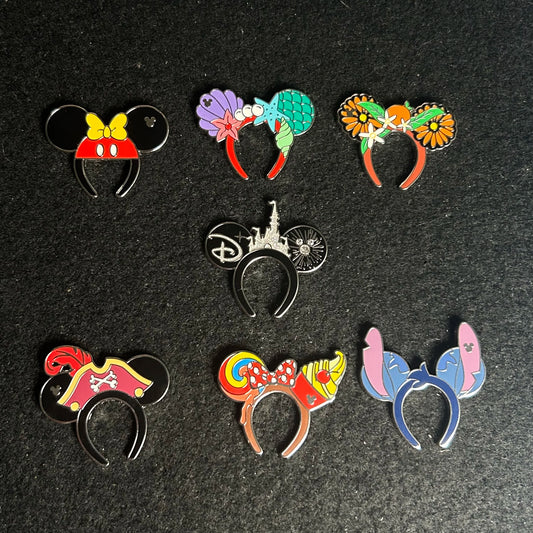 FULL SET - 2025 - Mickey Ears - Hidden Disney - Pins - With Super Chaser - 7 Pins