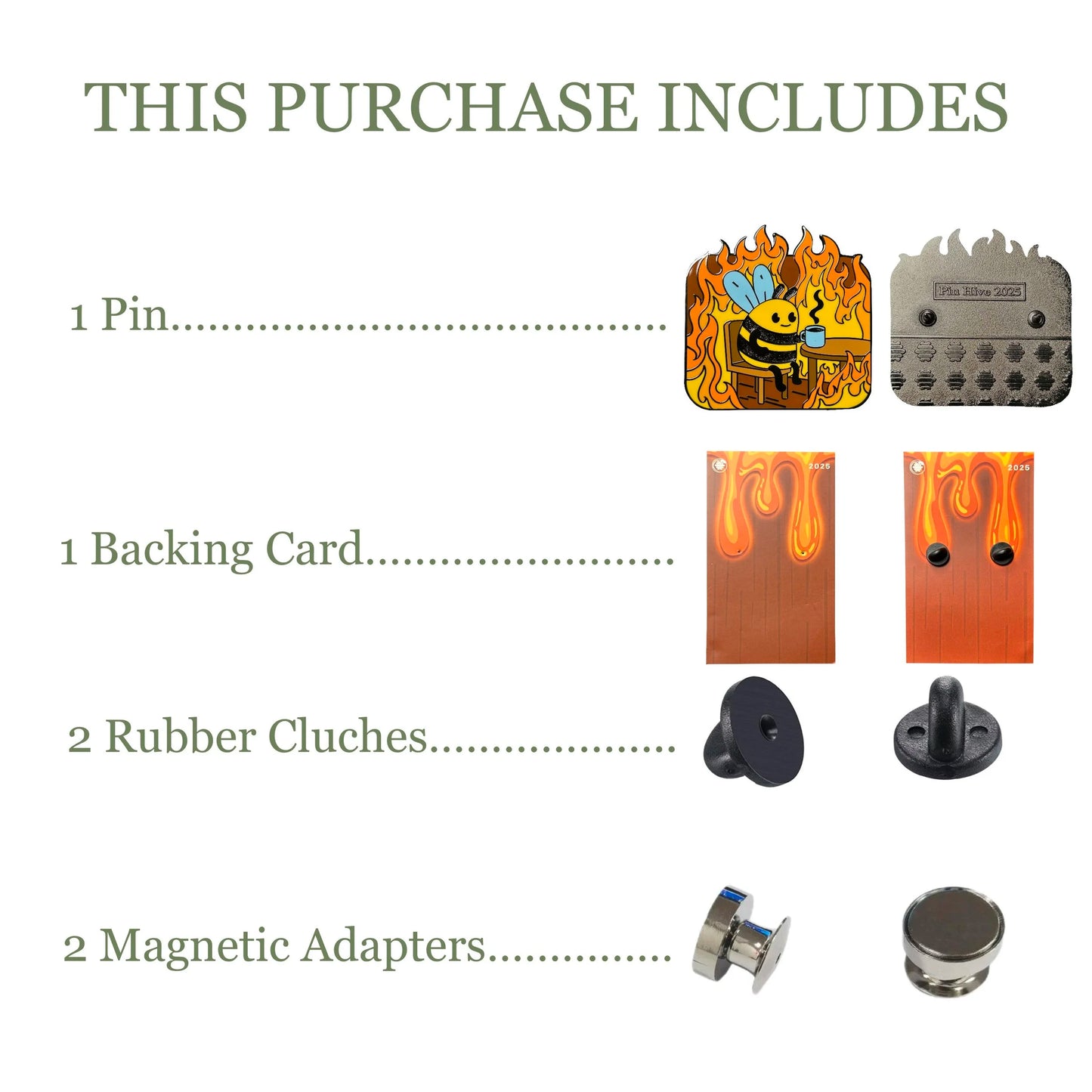 2025 - Everything Is Fine - Bee Sipping Tea In Fire Pin - Pin Hive Exclusive