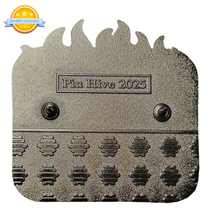 2025 - Everything Is Fine - Bee Sipping Tea In Fire Pin - Pin Hive Exclusive