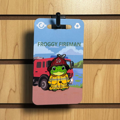Froggy Fireman Pin - In Oversized Turnout