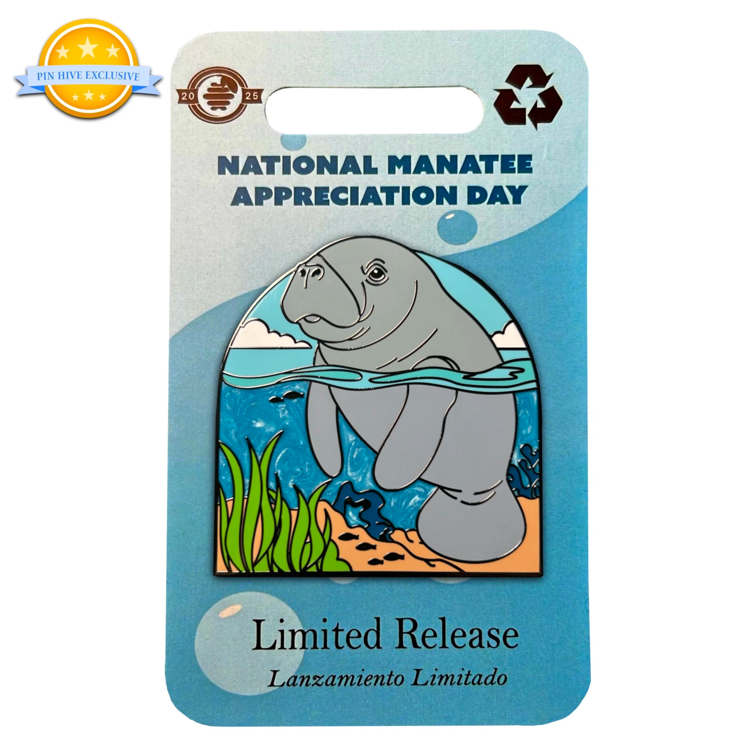 Manatí de las Indias Occidentales - Pin del Día Nacional de Apreciación del Manatí