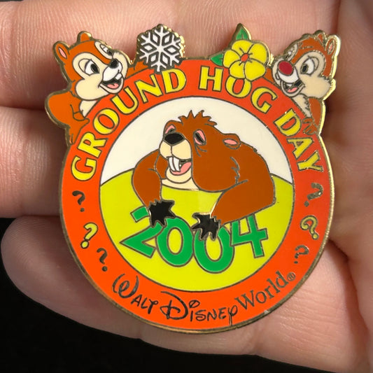 2004 - Chip and Dale - Groundhogs Day - WDW - LE 2,500 Disney Pin