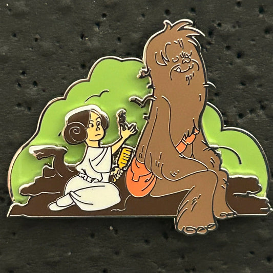 2023 - Princess Leia Combing Chewbacca - Star Wars - Disney Pin