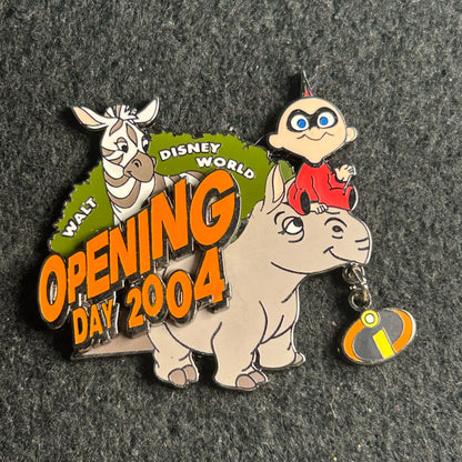 2004 - Jack Jack, Elephant, and Rhino - WDW - Opening Day - LE 3,000 - Disney Pin
