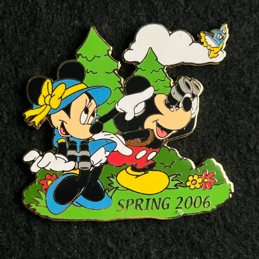 2006 - Mickey and Minnie Mouse Looking at Bird - Spring - LE 1,000 - Disney Pin